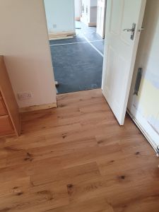 Engineered Oak Hardwood flooring fitted to a house in Bolton by Southport Carpet Centre