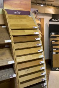 The laminate & flooring section at Southport Carpet Centre, Merseyside.