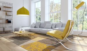 Yellow Louis De Poortere Rugs available from Southport Carpet Centre