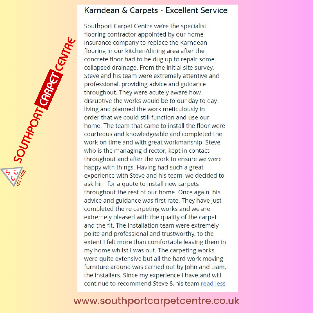 Testimonial for Southport Carpet Centre